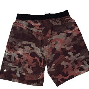Lululemon Shorts Mens XXL Brown Pace Breaker Short Rise Polka Dot Camo